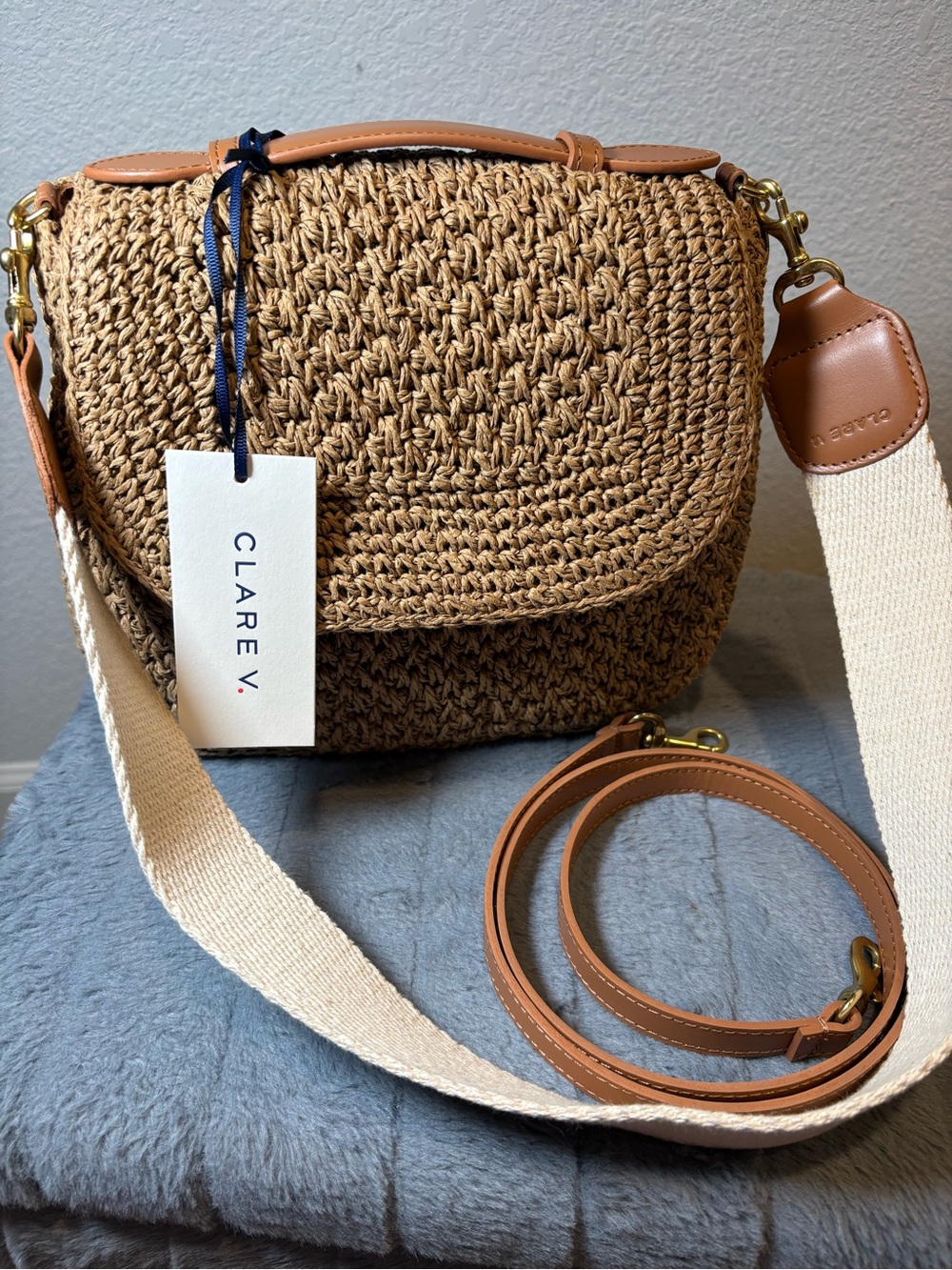 Clare V Louis with top handle in twisted raffia palm - Picture 2 of 6